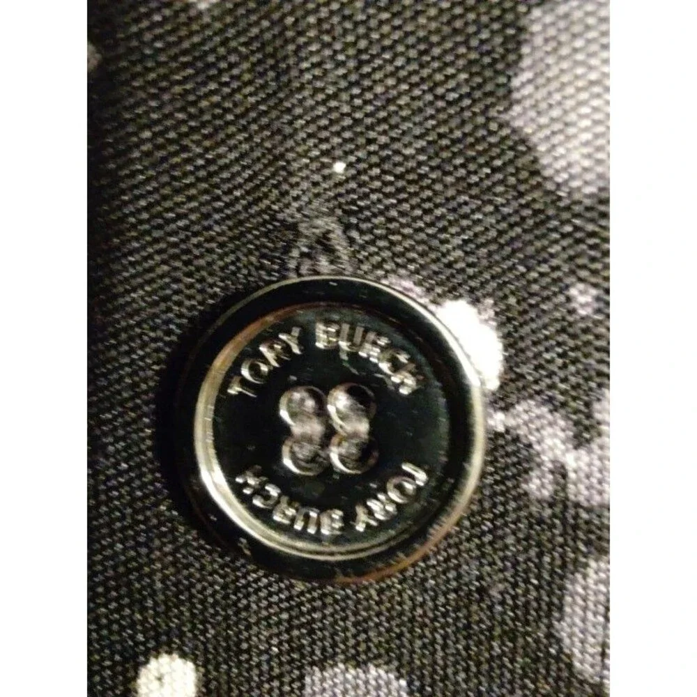 Women's Tory Burch 100% Silk Black White Belted Dress Size Small